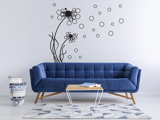 Chmíří pampelišky samolepky na zeď, Chmíří pampelišky nálepky na zeď, Chmíří pampelišky dekorace na zeď, Chmíří pampelišky samolepící nálepky na zeď