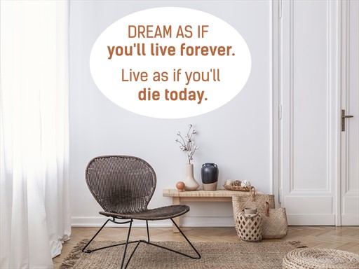 Dream as if samolepka na zeď, Dream as if nálepky na zeď, Dream as if dekorace na stěnu, Dream as if samolepící dekor na stěny, Dream as if samolepící tapety na zeď