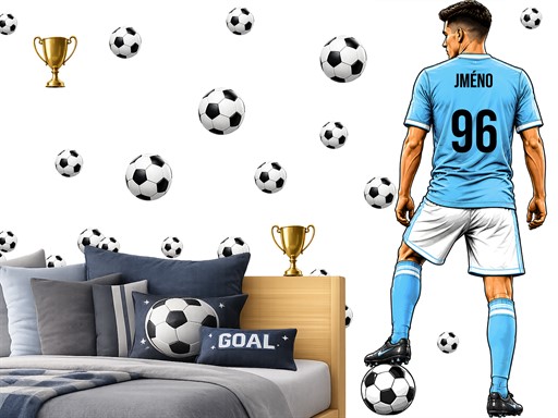 Fotbalista 09 samolepky na zeď, Fotbalista 09 dekorace na zeď, Fotbalista 09 samolepící dekorace na zdi, Fotbalista 09 nálepky na stěnu