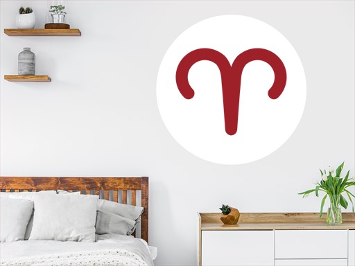 Horoskop symbol Beran samolepka na zeď, Horoskop symbol Beran nálepky na zeď, Horoskop symbol Beran dekorace na stěnu, Horoskop symbol Beran samolepící dekor na stěny, Horoskop symbol Beran samolepící tapety na zeď