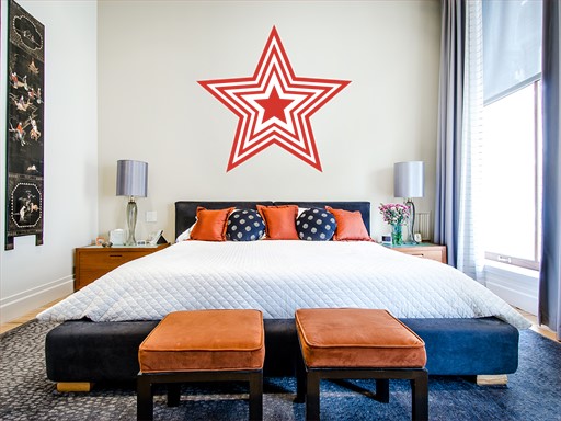 hvězda na stěnu, hvězdička folie na zeď, hvězda samolepící folie, hvězda folie na stěnu