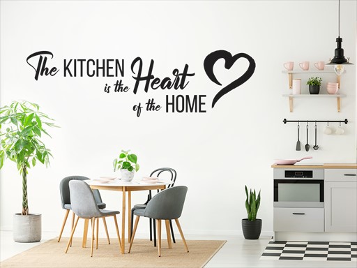 Kitchen is the heart of home samolepky na zeď, Kitchen is the heart of home nálepky na zeď, Kitchen is the heart of home dekorace na zeď, Kitchen is the heart of home samolepící nálepky na zeď