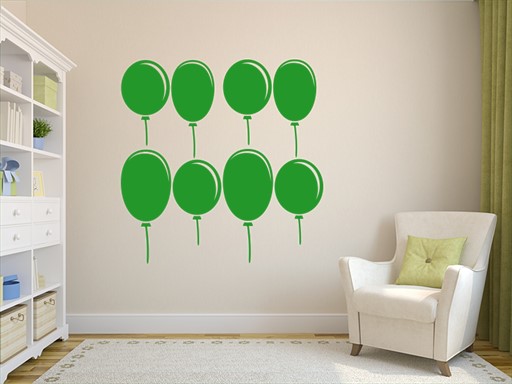 Kulaté nafukovací balónky samolepky na zeď, Kulaté nafukovací balónky nálepky na zeď, Kulaté nafukovací balónky dekorace na zeď, Kulaté nafukovací balónky samolepící nálepky na zeď