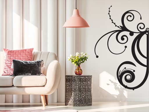 Květinový abstrakt samolepky na zeď, Květinový abstrakt dekorace na zeď, Květinový abstrakt samolepící dekorace na zdi, Květinový abstrakt nálepky na stěnu