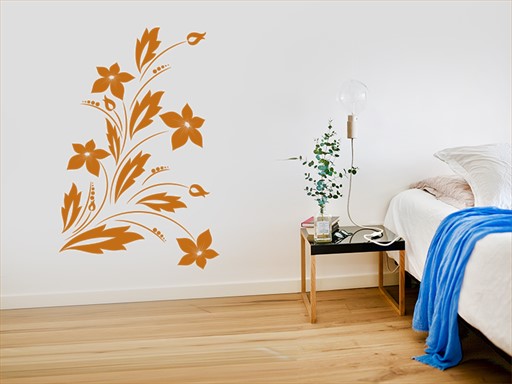 Květinový trs samolepky na zeď, Květinový trs nálepky na stěnu, Květinový trs dekorace na zdi, Květinový trs tapety na zdi