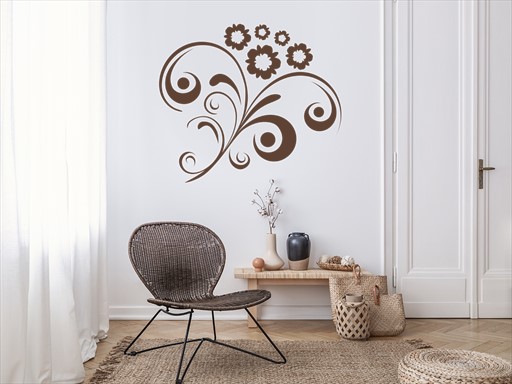 Kytice samolepka na zeď, Kytice nálepky na zeď, Kytice dekorace na stěnu, Kytice samolepící dekor na stěny, Kytice samolepící tapety na zeď