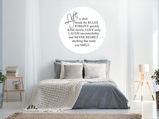 Life is short nápis samolepky na zeď, Life is short nápis nálepky na zeď, Life is short nápis dekorace na zeď, Life is short nápis samolepící nálepky na zeď