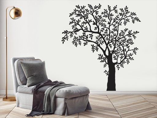 Listnatý strom života samolepky na zeď, Listnatý strom života nálepky na stěnu, Listnatý strom života dekorace na zdi, Listnatý strom života tapety na zdi