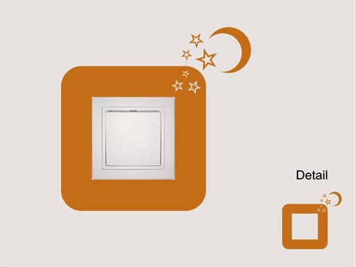 Měsíc a hvězdy na vypínač samolepky na zeď, Měsíc a hvězdy na vypínač nálepky na zeď, Měsíc a hvězdy na vypínač dekorace na zeď, Měsíc a hvězdy na vypínač samolepící nálepky na zeď