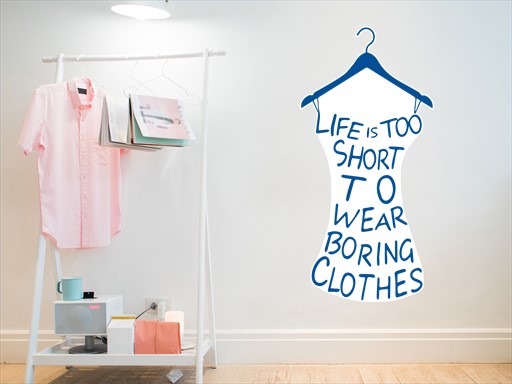 Nápis šaty samolepky na zeď, Nápis šaty nálepky na zeď, Nápis šaty dekorace na zeď, Nápis šaty samolepící nálepky na zeď