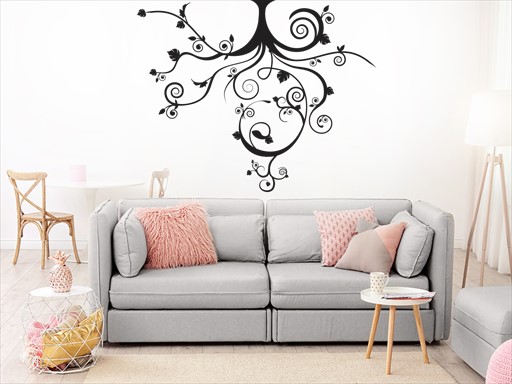 Popínavá větev samolepka na zeď, Popínavá větev nálepky na zeď, Popínavá větev dekorace na stěnu, Popínavá větev samolepící dekor na stěny, Popínavá větev samolepící tapety na zeď