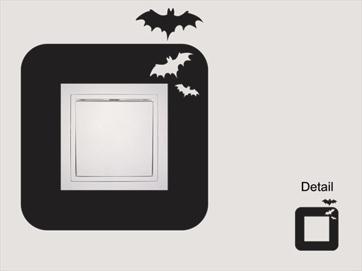 Rámeček na vypínač netopýři samolepky na zeď, Rámeček na vypínač netopýři nálepky na zeď, Rámeček na vypínač netopýři dekorace na zeď, Rámeček na vypínač netopýři samolepící nálepky na zeď