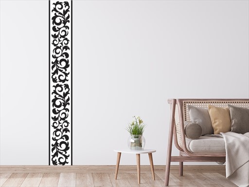 Rostlinný pruh samolepka na zeď, Rostlinný pruh nálepky na zeď, Rostlinný pruh dekorace na stěnu, Rostlinný pruh samolepící dekor na stěny, Rostlinný pruh samolepící tapety na zeď