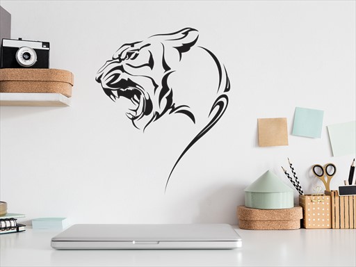 Řvoucí tygr samolepka na zeď, Řvoucí tygr nálepky na zeď, Řvoucí tygr dekorace na stěnu, Řvoucí tygr samolepící dekor na stěny, Řvoucí tygr samolepící tapety na zeď