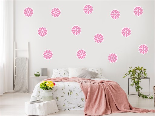 Sada 50 květin 1 samolepky na zeď, Sada 50 květin 1 nálepky na zeď, Sada 50 květin 1 dekorace na zeď, Sada 50 květin 1 samolepící nálepky na zeď