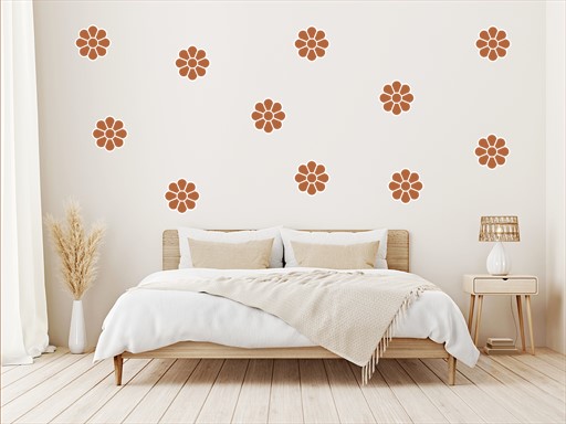 Sada 50 květin 3 samolepky na zeď, Sada 50 květů 3 nálepky na zeď, Sada 50 květů 3 dekorace na zeď, Sada 50 kytiček 3 samolepící nálepky na zeď