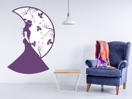 Tajemná žena samolepka na zeď, Tajemná žena nálepky na zeď, Tajemná žena dekorace na stěnu, Tajemná žena samolepící dekor na stěny, Tajemná žena samolepící tapety na zeď