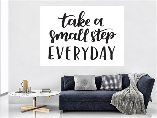 Take a small step nápis samolepky na zeď, Take a small step nálepky na zeď, Take a small step nápis dekorace na zeď, Take a small step samolepící nálepky na zeď