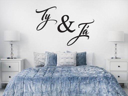 Ty & Já nápis samolepky na zeď, Ty & Já nálepky na stěnu, Ty & Já nápisy dekorace na zdi, Ty & Já tapety na zdi