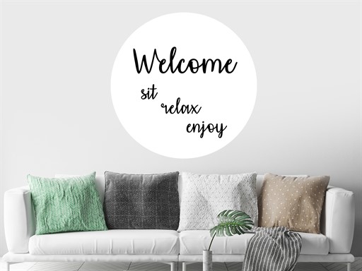 Welcome nápis samolepky na zeď, Welcome nálepky na zeď, Welcome nápis dekorace na zeď, Welcome samolepící nálepky na zeď