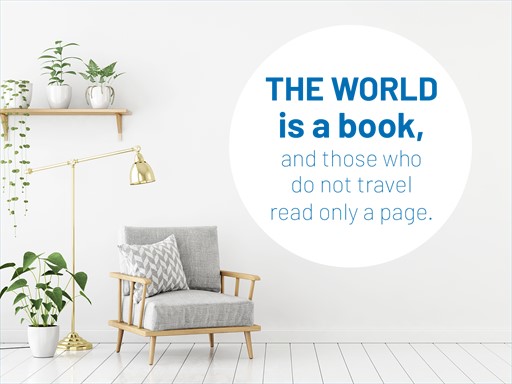 World is a book nápis samolepka na zeď, World is a book nápis nálepky na zeď, World is a book nápis dekorace na stěnu, World is a book nápis samolepící dekor na stěny, World is a book nápis samolepící tapety na zeď