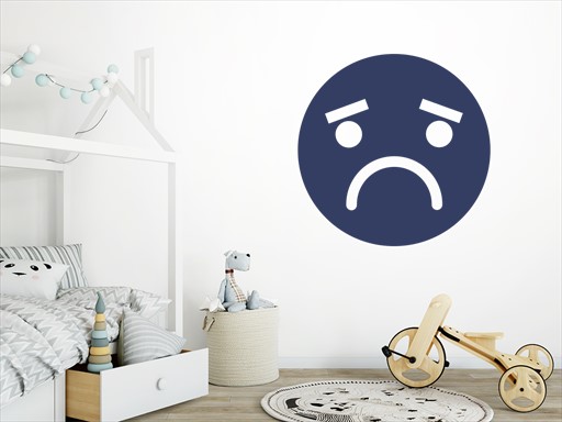 Zamračený smajlík samolepky na zeď, Zamračený smajlík nálepky na stěnu, Zamračený smajlík samolepící folie na zeď, Zamračený smajlík nalepovací dekorace