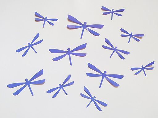 3D dekorácia vážky fialová, 3D samolepky na stenu vážky fialová, 3D nálepky na stenu vážky fialová, 3D dekorácia na stenu vážky fialová