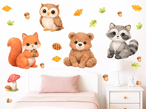 Akvarelové lesné mláďatá