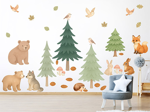 Akvarelová lesná zvířátka