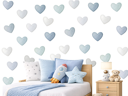 Akvarelové srdiečka Nordic 50 ks