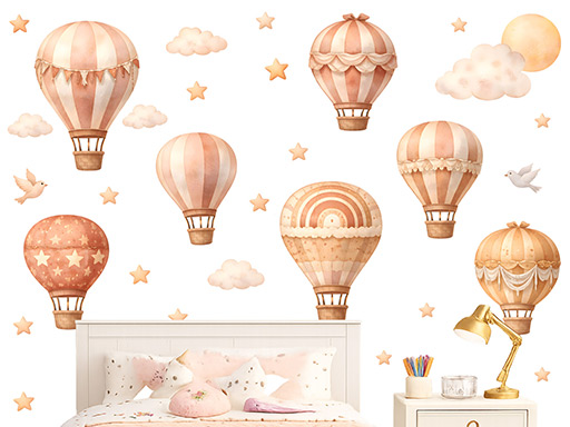 Akvarelové boho lietajúce balóny