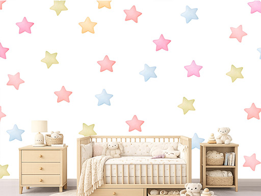 Akvarelové hviezdy, pastelové, 50 ks