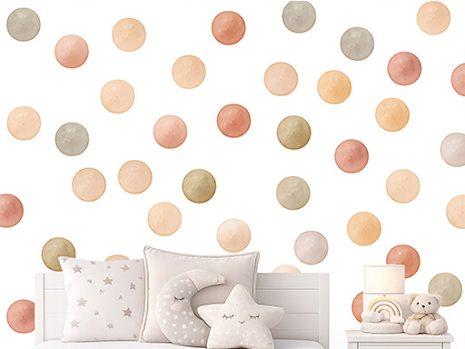 Akvarelové bodky boho 50 ks