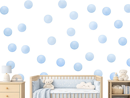 Akvarelové bodky svetlomodré 50 ks