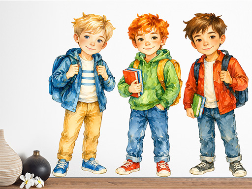 Školáci s akvarelmi