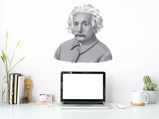 Albert Einstein samolepka na stenu, Albert Einstein nálepky na stenu, Albert Einstein dekorácie na stenu, Albert Einstein samolepiaci dekor na steny, Albert Einstein samolepiace tapety na stenu