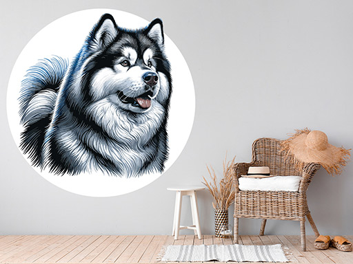 Aljašský malamut samolepky na stenu, Aljašský malamut nálepky na stenu, Aljašský malamut dekorácie na stene, Aljašský malamut tapety na stene