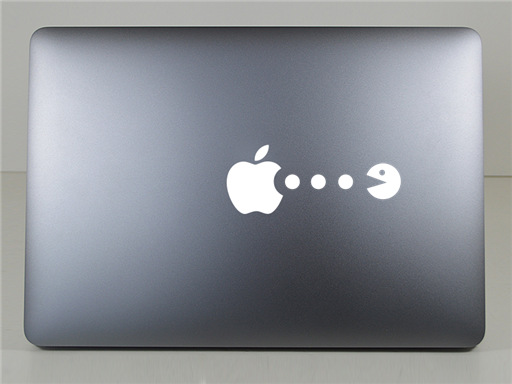 Apple pacman samolepka na notebook, Apple pacman nálepky na notebook, Apple pacman dekorácie na notebook, Apple pacman tapety na notebook, Apple pacman samolepiaci dekor na notebook