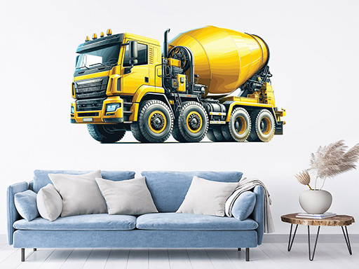 Auto míchačka samolepky na zeď, Auto míchačka nálepky na stěnu, Auto míchačka dekorace na zdi, Auto míchačka tapety na zdi