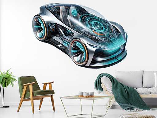 Auto z budoucnosti samolepky na zeď, Auto z budoucnosti nálepky na stěnu, Auto z budoucnosti dekorace na zdi, Auto z budoucnosti tapety na zdi