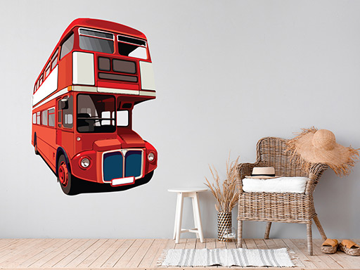 Autobus Doubledecker samolepky na stenu, Autobus Doubledecker nálepky na stenu, Autobus Doubledecker dekorácie na stenu, Autobus Doubledecker samolepiace nálepky na stenu