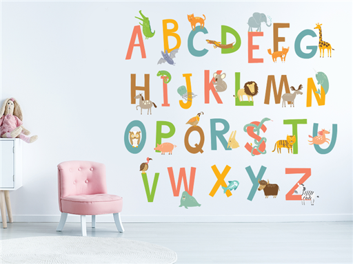 Farebná abeceda písmená samolepky na stenu, Farebná abeceda písmená nálepky na stenu, Farebná abeceda písmená pre deti dekorácie na stenu, Farebná abeceda písmená samolepiace nálepky na stenu