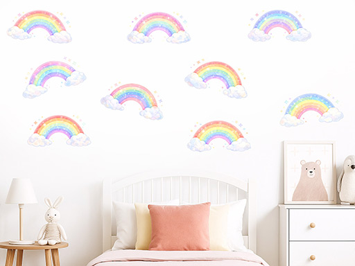 Farebné dúhy pre deti nálepky na stenu, Farebné dúhy nálepky na stenu, Farebné dúhy dekorácie na stenu, Farebné dúhy nálepky na stenu, Farebné dúhy nálepka na stenu