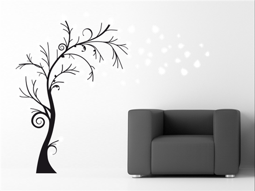Farebný strom vo vetre samolepka na stenu, Farebný strom vo vetre nálepka na stenu, Farebný strom vo vetre dekorácie na stene, Farebný strom vo vetre samolepiace dekorácie na stenu, Farebný strom vo vetre samolepiaca tapeta na stenu