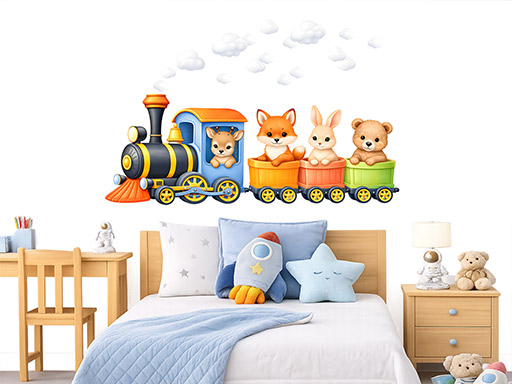 Farebný vláčik so zvieratkami