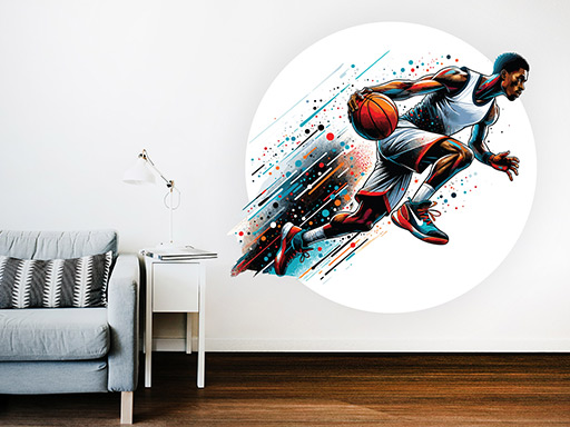 basketbalista 01 samolepky na zeď, basketbalista 01 nálepky na zeď, basketbalista 01 dekorace na zeď, basketbalista 01 samolepící nálepky na zeď