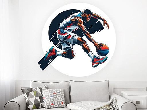 Basketbalista 02 samolepky na zeď, Basketbalista 02 nálepky na zeď, Basketbalista 02 dekorace na zeď, Basketbalista 02 samolepící nálepky na zeď