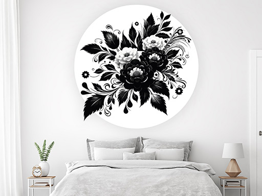 Bílý rostlinný dekor samolepky na zeď, Bílý rostlinný dekor nálepky na zeď, Bílý rostlinný dekor dekorace na zeď, Bílý rostlinný dekor samolepící nálepky na zeď