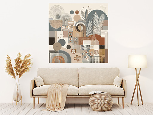 Boho abstrakt samolepky na zeď, Boho abstrakt nálepky na zeď, Boho abstrakt dekorace na zeď, Boho abstrakt samolepící nálepky na zeď