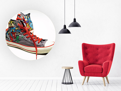 Nálepka na stenu s motívom topánok Converse, Nálepky na stenu s motívom topánok Converse, Dekorácia na stenu s motívom topánok Converse, Samolepiaca dekorácia na stenu s motívom topánok Converse, Samolepiaca tapeta s motívom topánok Converse